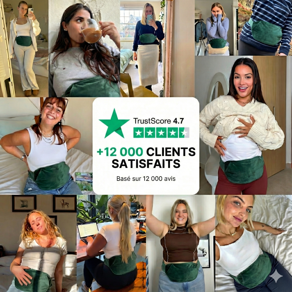 Bouillotte Électrique Rechargeable avec Ceinture Lombale - Soulage Douleurs Dos et Règles - Sans Fil - Cosyheat