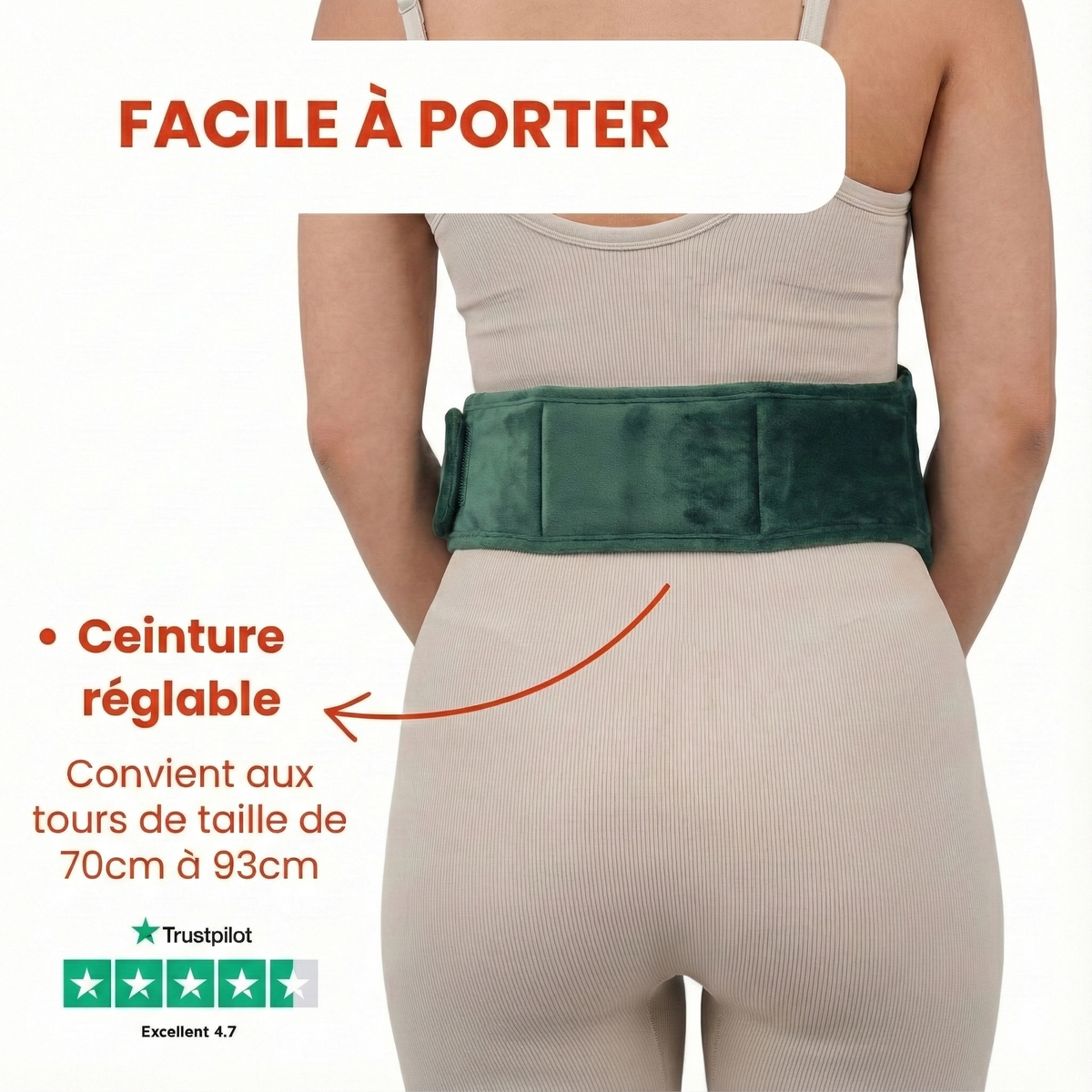 Bouillotte Électrique Rechargeable avec Ceinture Lombale - Soulage Douleurs Dos et Règles - Sans Fil - Cosyheat