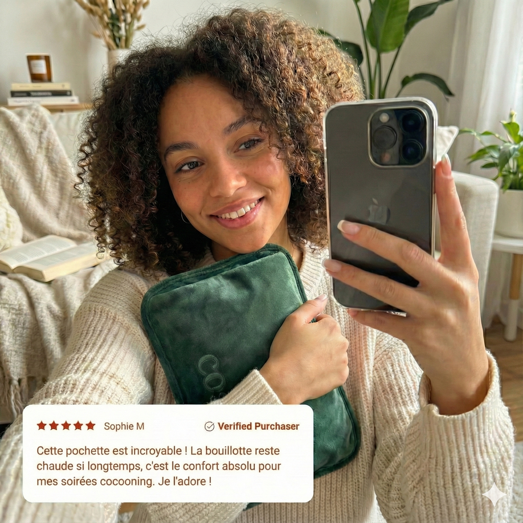 Bouillotte Électrique Rechargeable avec Housse Pochette Mains Douce - Chauffe en 10 min - Cosyheat