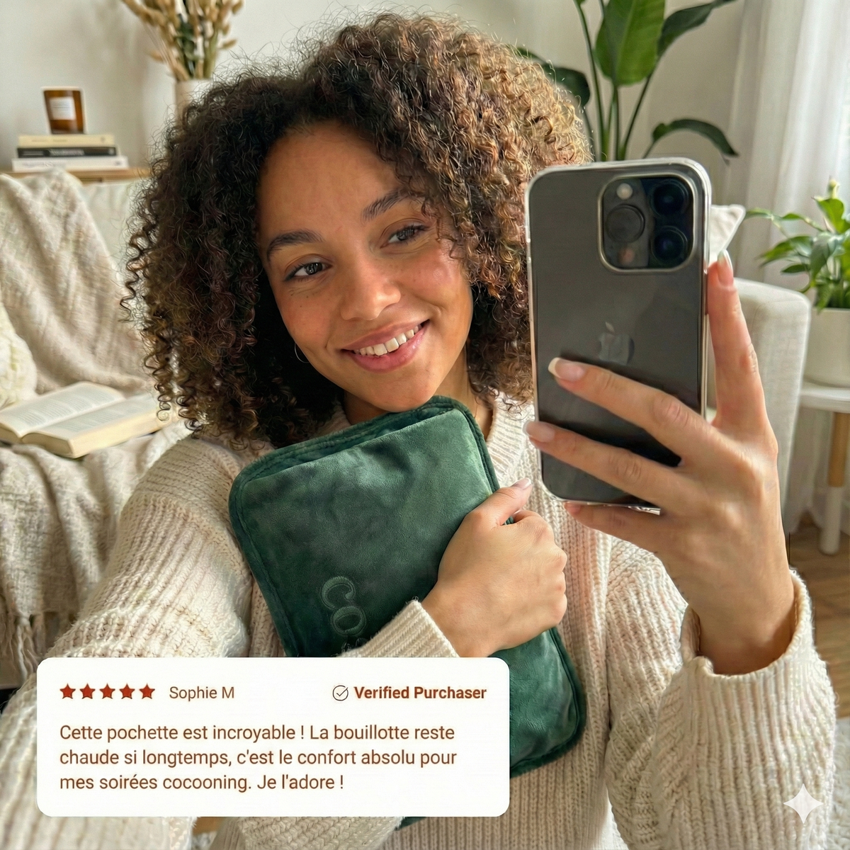 Bouillotte Électrique Rechargeable avec Housse Pochette Mains Douce - Chauffe en 10 min - Cosyheat